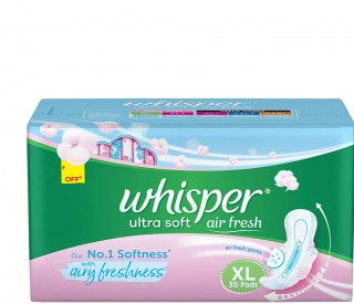 WHISPER ULTRA SOFT AIR FRESH XL 30 PADS