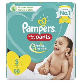 PAMPERS BABY DRY PANTS 4-8 KG S - 86 PANTS 
