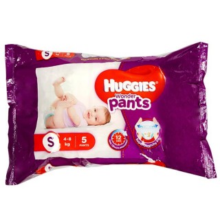 HUGGIES WONDER PANTS 4-8 KG - S - 5 PANTS