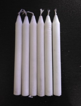 WHITE PENCIL THIN CANDLES 5 PCS