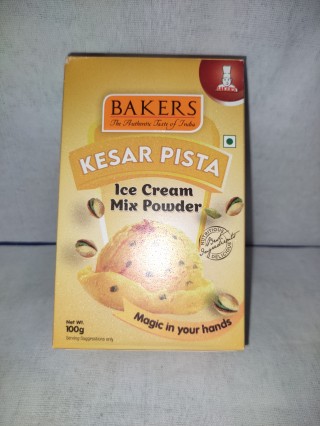 BAKERS KESAR PISTA ICE CREAM MIX POWDER 100 GM