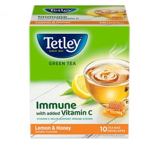 TETLEY LEMON & HONEY GREEN TEA 10 BAGS