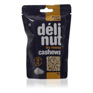 DELINUT DRY ROASTED CASHEWS SIMPLY SALTY 80 GM