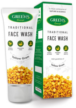 GREENS TRADITIONAL FACE WASH YELLOW GRAM 100 ML