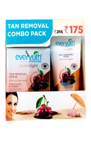 EVERYUTH TAN REMOVAL PURE & LIGHT SCRUB COMBO PACK 100 GM