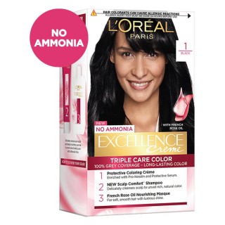 LOREAL EXCELLENCE CREME HAIR COLOR 1 BLACK 100G + 72ML
