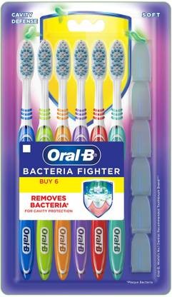 ORAL B BACTERIA FIGHTER TOOTH BRUSH 6 PACK