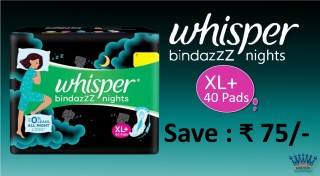 WHISPER BINDAZZZ NIGHTS XL+ 40 PADS