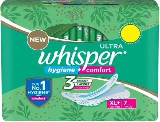 WHISPER ULTRA HYGIENE+COMFORT XL+ 7 PADS